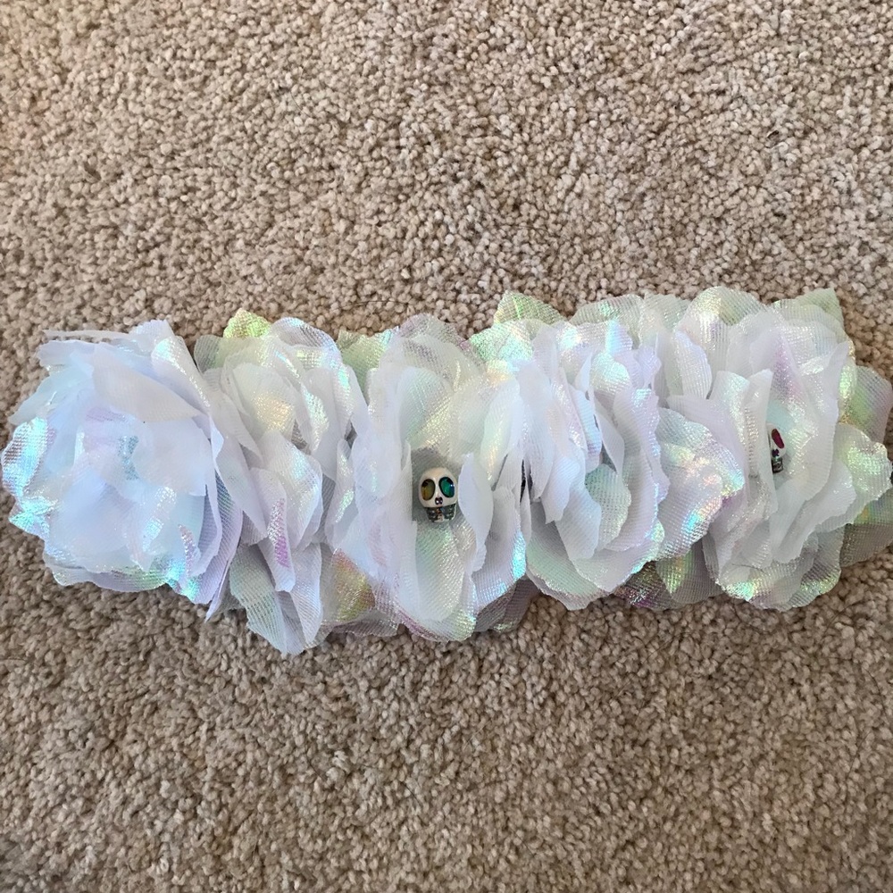 Floral skeleton headband